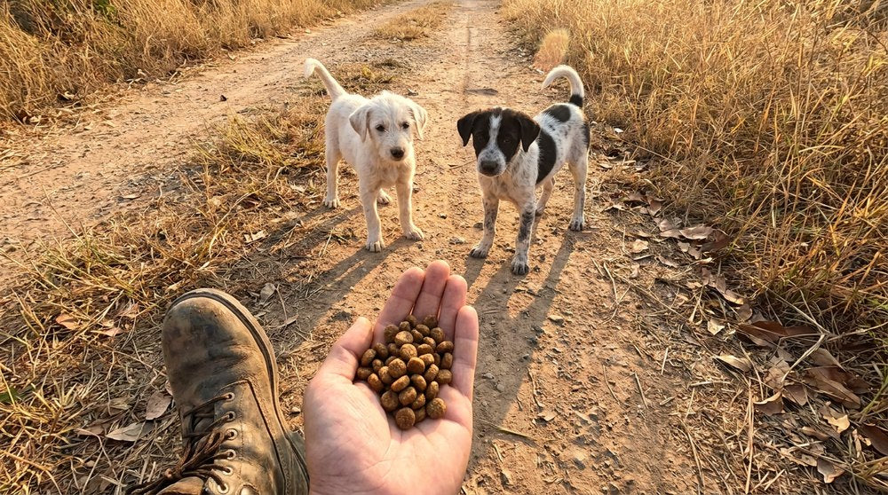 Feeding abandoned dogs